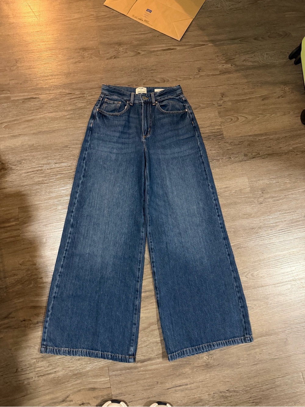 Cotton On Dark Blue High-Rise Wide Leg Jeans